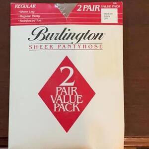 vintage Burlington Sheer Pantyhose 2 Pair sunny nylons sz M